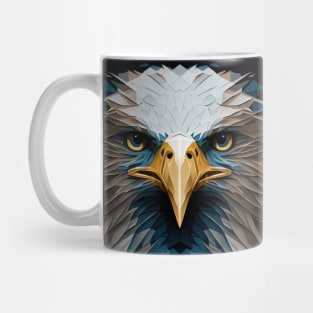 Triangle Eagle - Abstract polygon animal face staring Mug